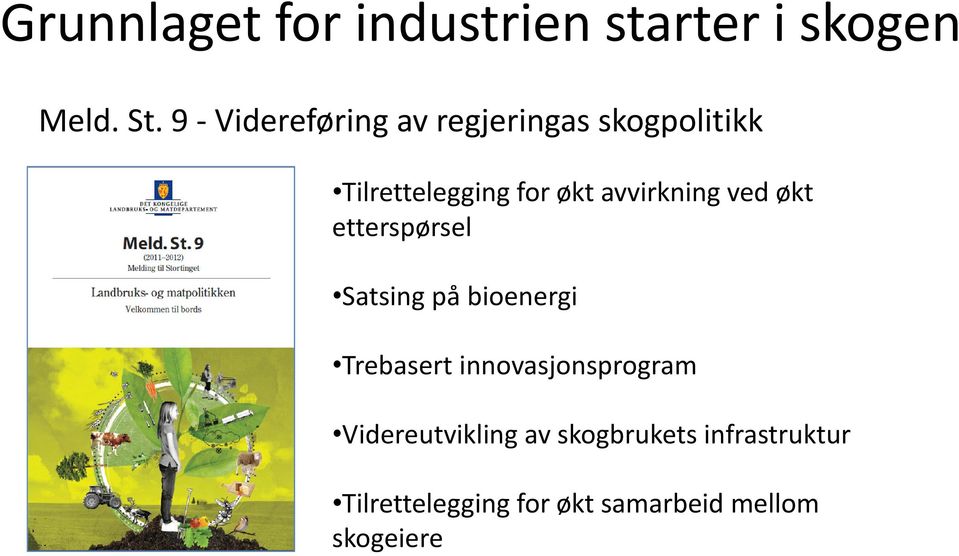 avvirkning ved økt etterspørsel Satsing på bioenergi Trebasert