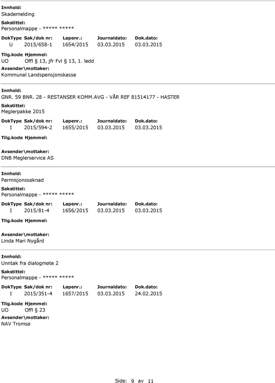 AVG - VÅR REF 81514177 - HASTER Meglerpakke 2015 2015/594-2 1655/2015 DNB