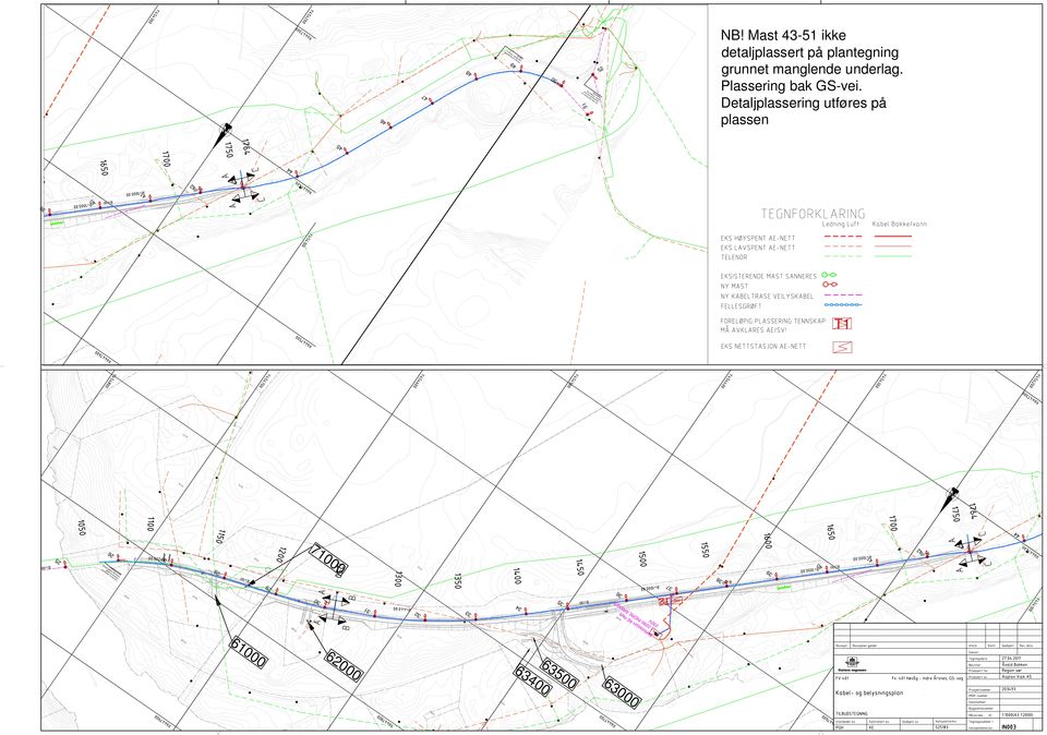 Detaljplassering utføres på plassen 4 44 4 42 41 40 9 T1 44 71000 4 26 42 2 27 41 xø12mm trekkerør fra underkant bruplates sidevange