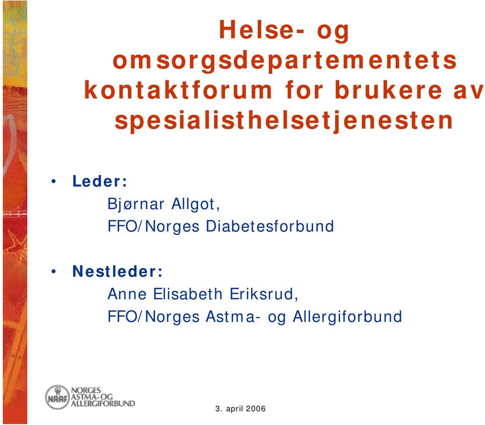 Allgot, FFO/Norges Diabetesforbund Nestleder: Anne