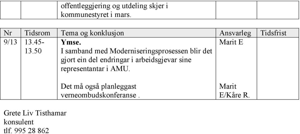 I samband med Moderniseringsprosessen blir det gjort ein del endringar i