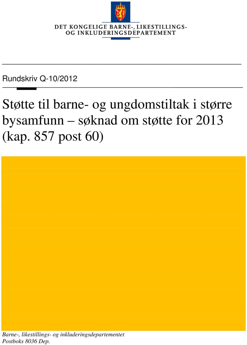 støtte for 2013 (kap.