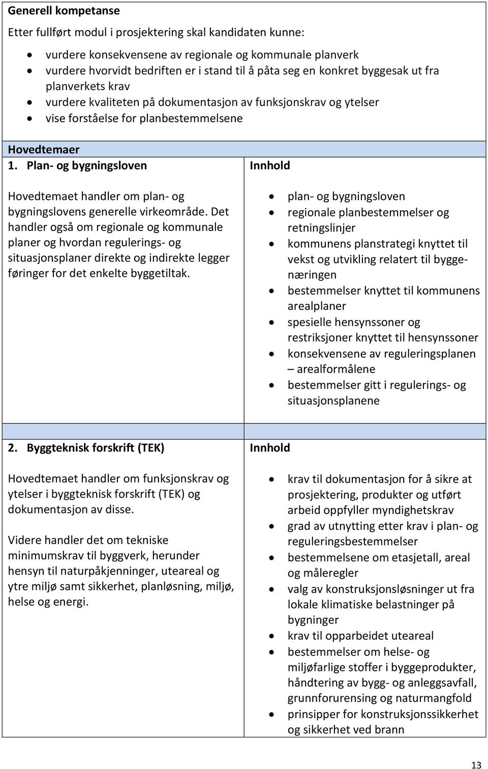 Plan- og bygningsloven Hovedtemaet handler om plan- og bygningslovens generelle virkeområde.