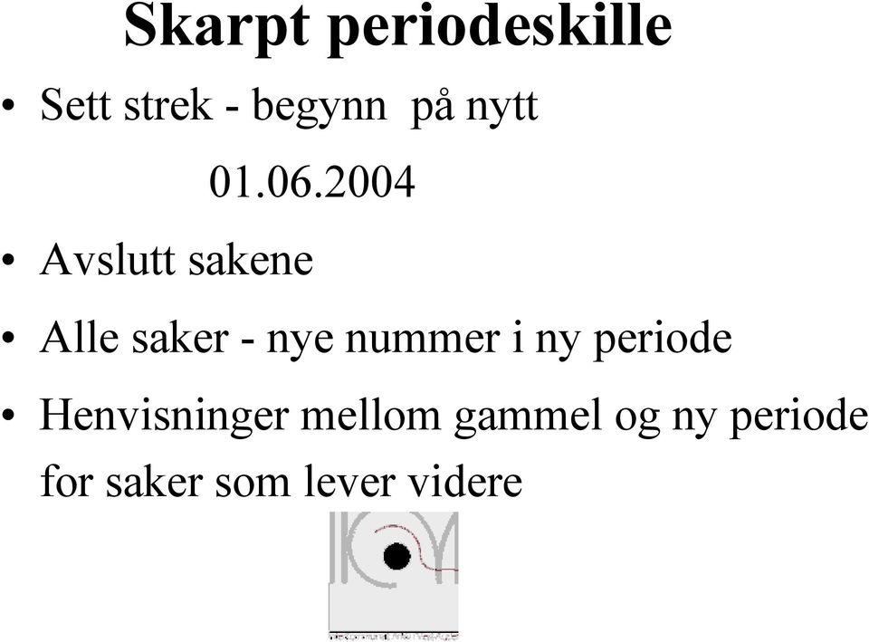 2004 Avslutt sakene Alle saker - nye nummer