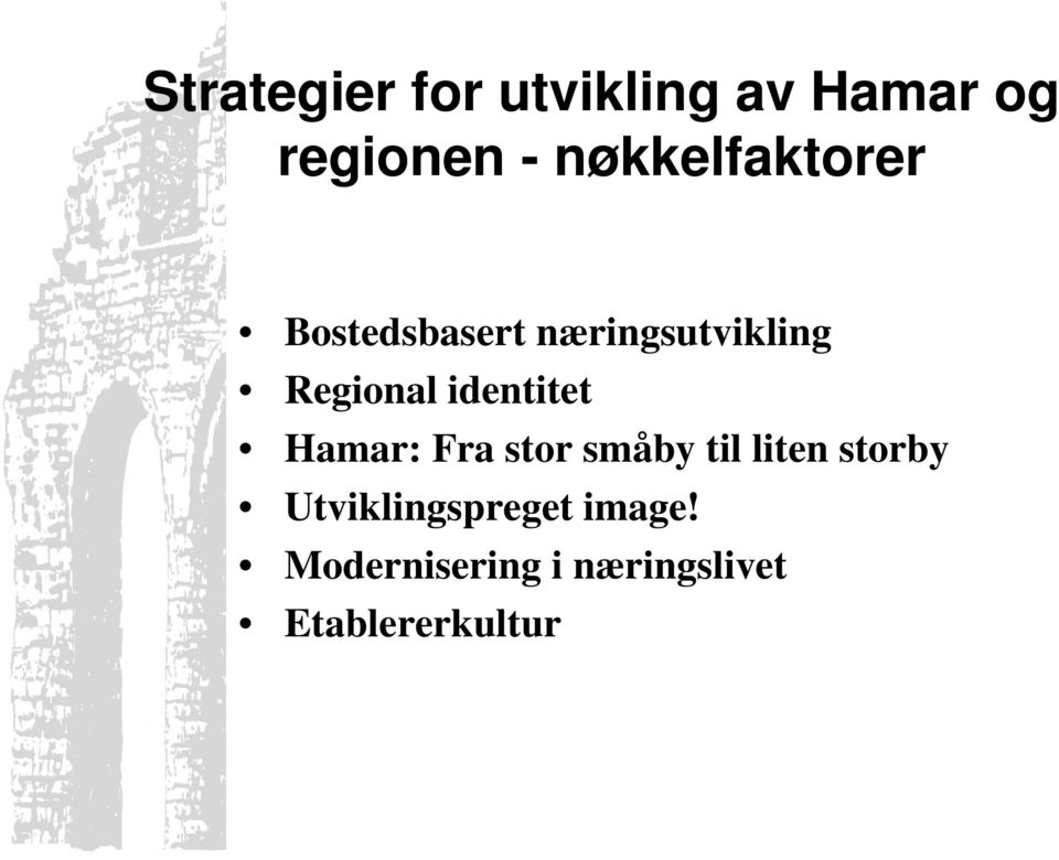 identitet Hamar: Fra stor småby til liten storby