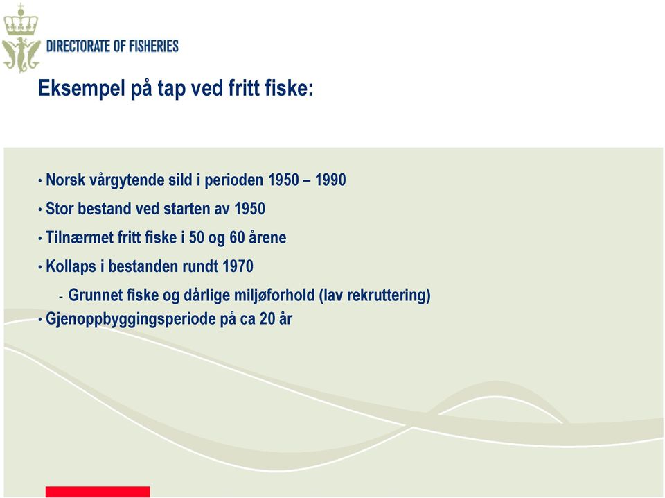 50 og 60 årene Kollaps i bestanden rundt 1970 - Grunnet fiske og