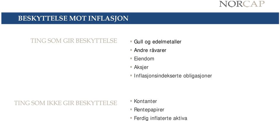 Inflasjonsindekserte obligasjoner TING SOM IKKE GIR