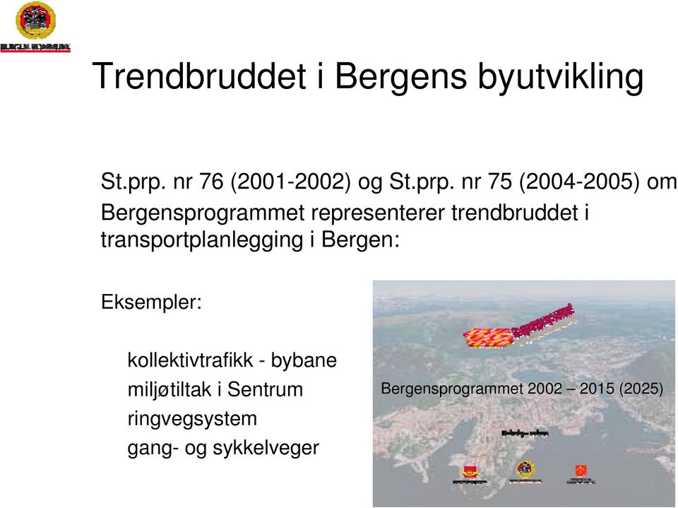 nr 75 (2004-2005) om Bergensprogrammet representerer trendbruddet i
