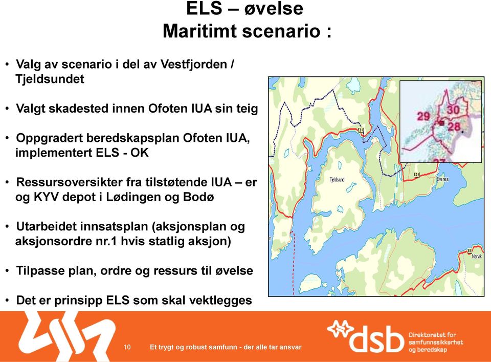tilstøtende IUA er og KYV depot i Lødingen og Bodø Utarbeidet innsatsplan (aksjonsplan og aksjonsordre nr.