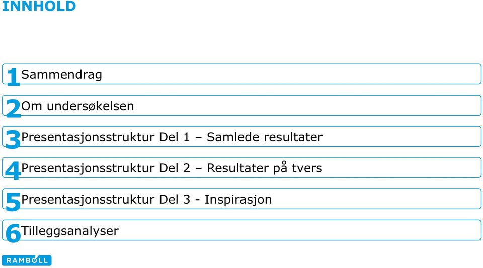 Presentasjonsstruktur Del 2 Resultater på tvers 5