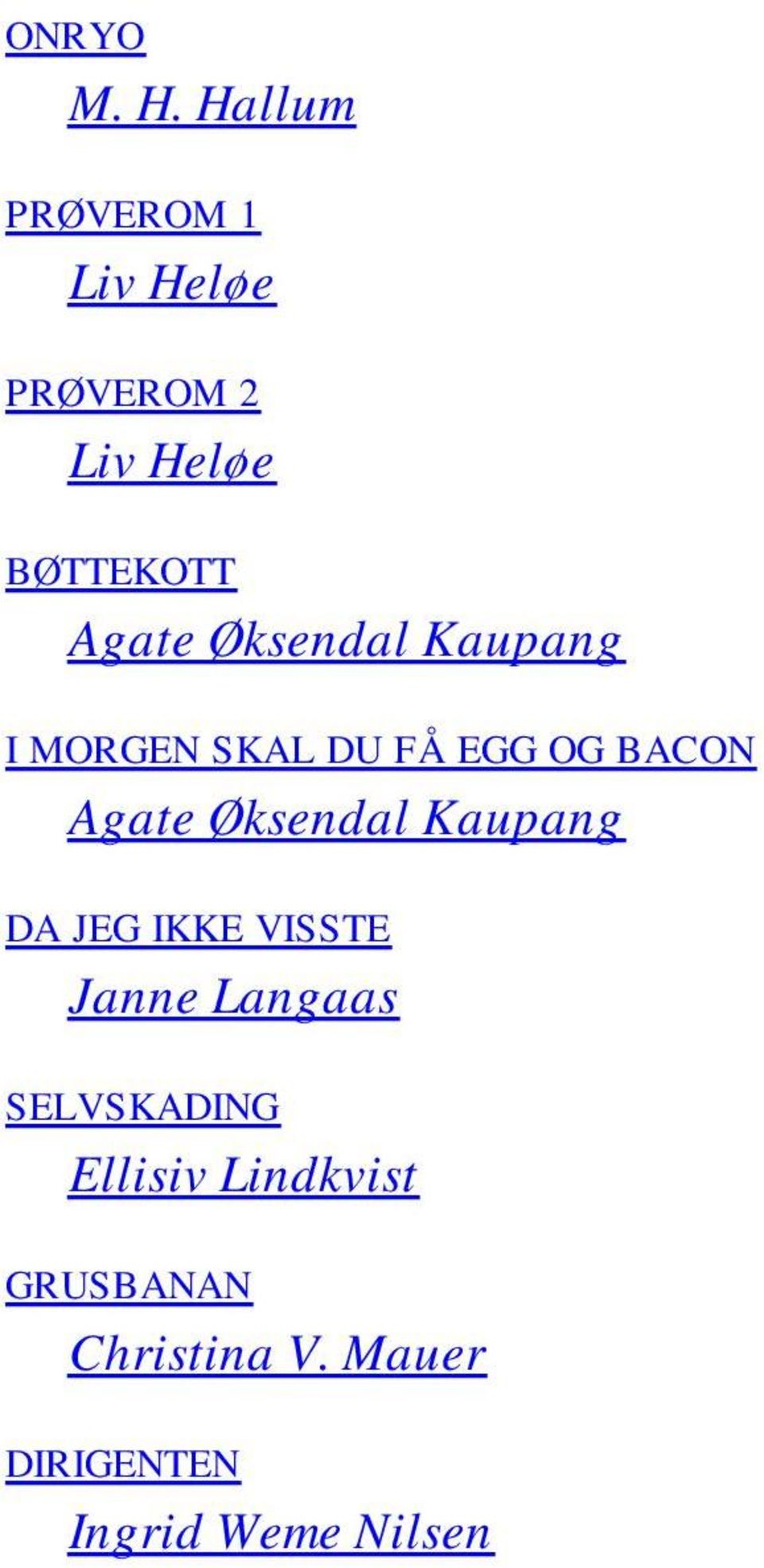 Øksendal Kaupang I MORGEN SKAL DU FÅ EGG OG BACON Agate Øksendal