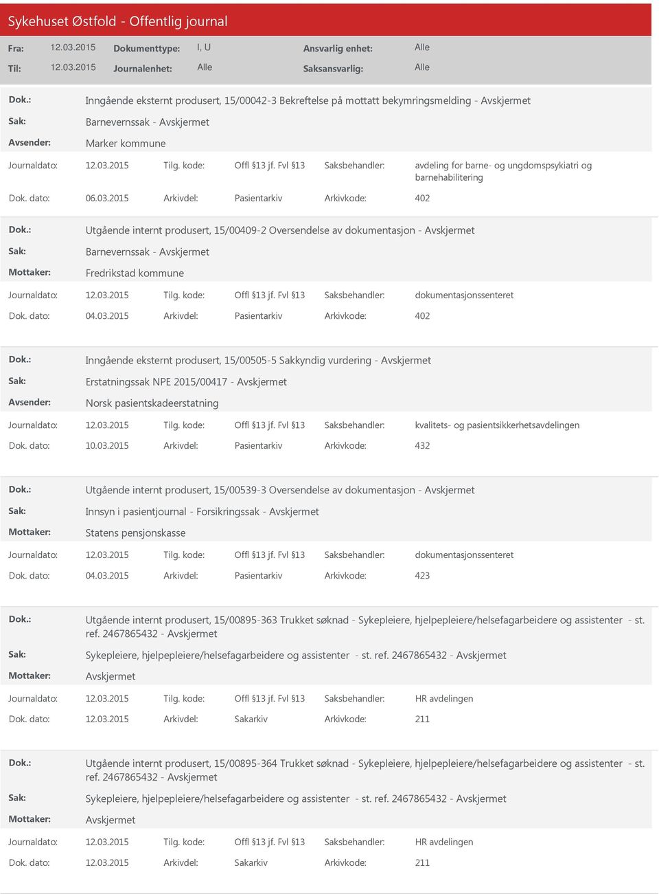 2015 Arkivdel: Pasientarkiv Arkivkode: 402 Inngående eksternt produsert, 15/00505-5 Sakkyndig vurdering - Erstatningssak NPE 2015/00417 - Norsk pasientskadeerstatning kvalitets- og