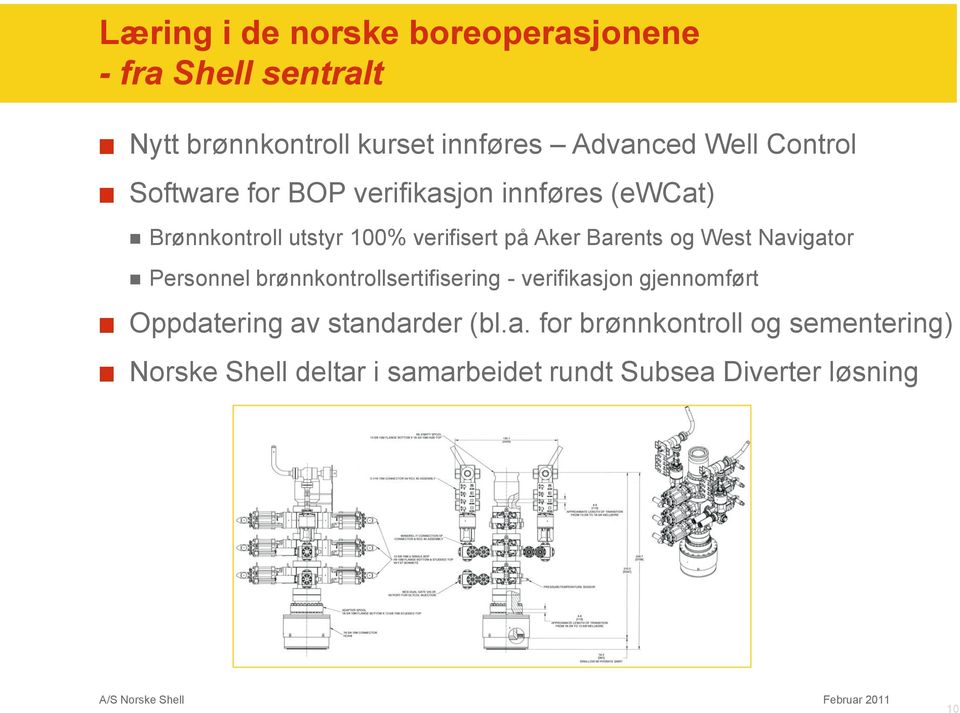 og West Navigator Personnel brønnkontrollsertifisering - verifikasjon gjennomført Oppdatering av standarder