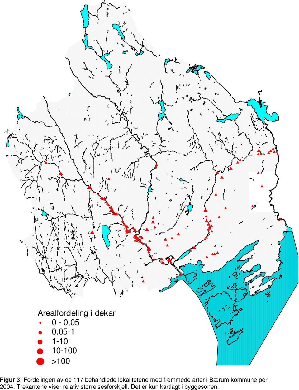 med fremmede arter i Bærum kommune per 2004.