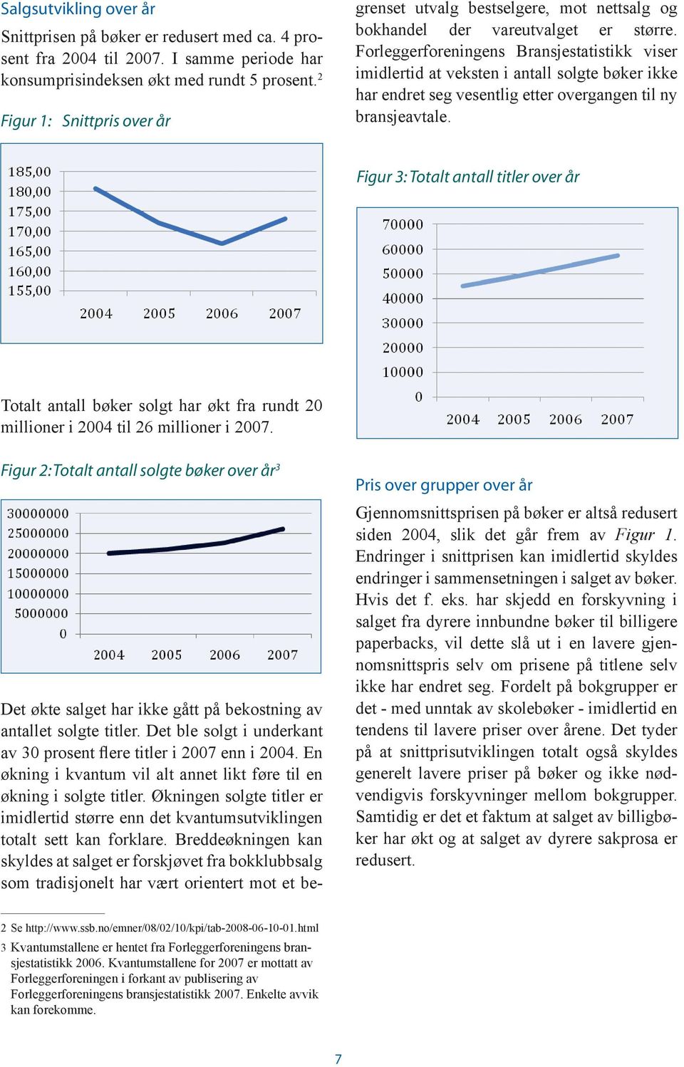 Forleggerforeningens Bransjestatistikk viser imidlertid at veksten i antall solgte bøker ikke har endret seg vesentlig etter overgangen til ny bransjeavtale.