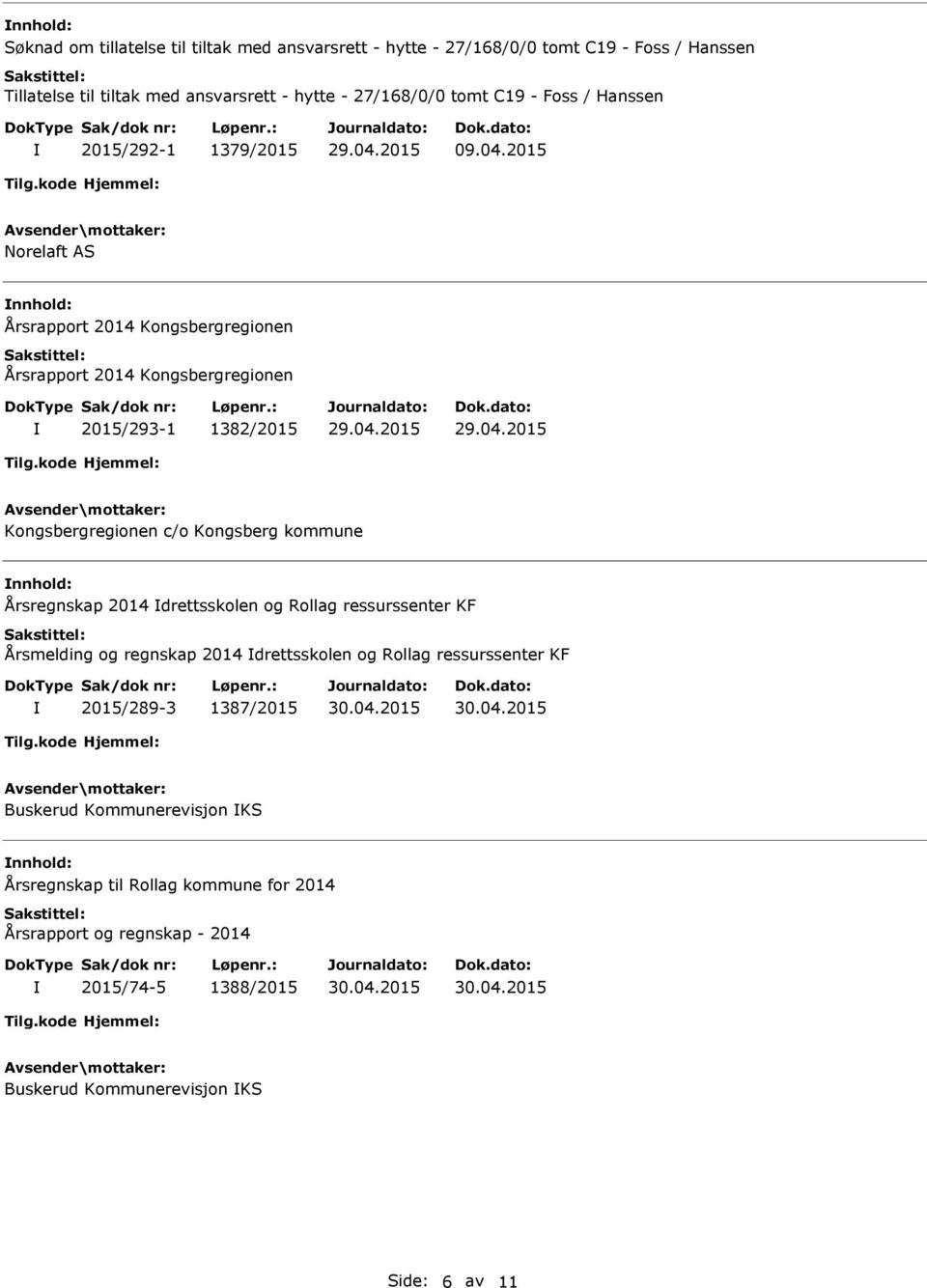 2015 Norelaft AS nnhold: Årsrapport 2014 Kongsbergregionen Årsrapport 2014 Kongsbergregionen 2015/293-1 1382/2015 Kongsbergregionen c/o Kongsberg kommune nnhold: