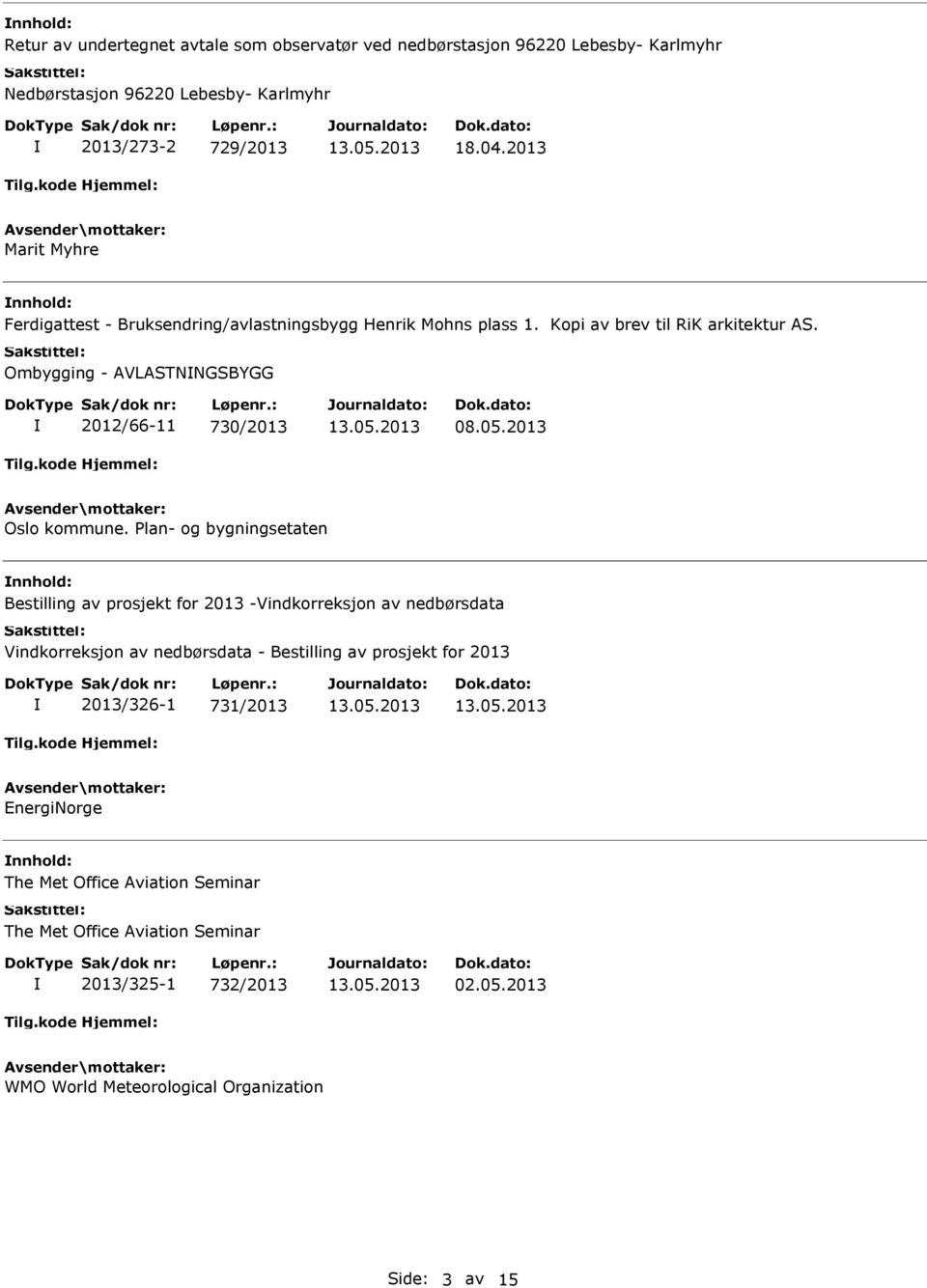 Ombygging - AVLASTNNGSBYGG 2012/66-11 730/2013 08.05.2013 Oslo kommune.