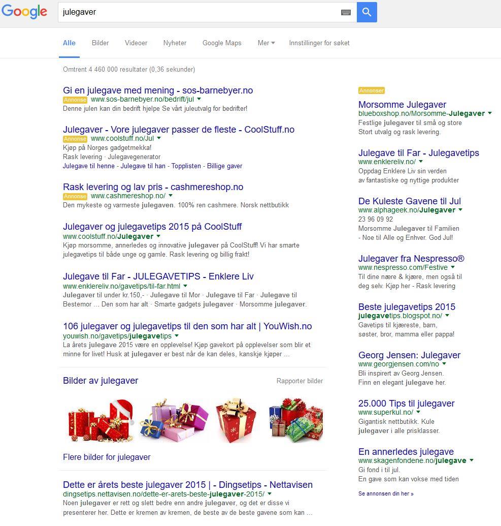 GOOGLE ADWORDS GOOGLES ANNONSESYSTEM SER ANNONSENE NÅR DU GOOGLER NOE DU BYR PÅ