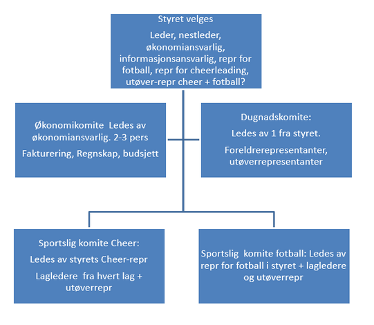 Sak 9: Organisasjonsplan Det skal velges et styre bestående av leder, nestleder, 5 medlemmer og 2 varamedlem og valgkomite med leder, 2 medlemmer og 1 varamedlem.