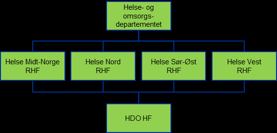 HDO er et felleseid helseforetak med de fire regionale helseforetakene som eiere HDO drifter brukerne av nødnett innenfor både spesialisthelsetjenesten (AMK-sentral, ambulansetjenesten,