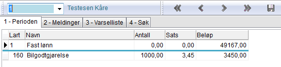 Har du laget egne lønnsarter for den trekkpliktige delen for tillegget for Tromsø og el-bil angir du disse her, istedenfor den generelle lønnsarten for trekkpliktig bilgodtgjørelse.