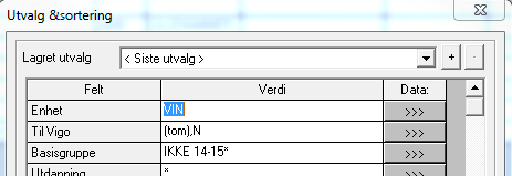 Utdanning Aktuell utd reg. på flere enheter Fag NOR3*,ENG3* null tim. Fag aktuelle fag mangler timer Fag timetall mot aktivitet timetall Ulikt timet. på fag/elev aktuelle fag Off.