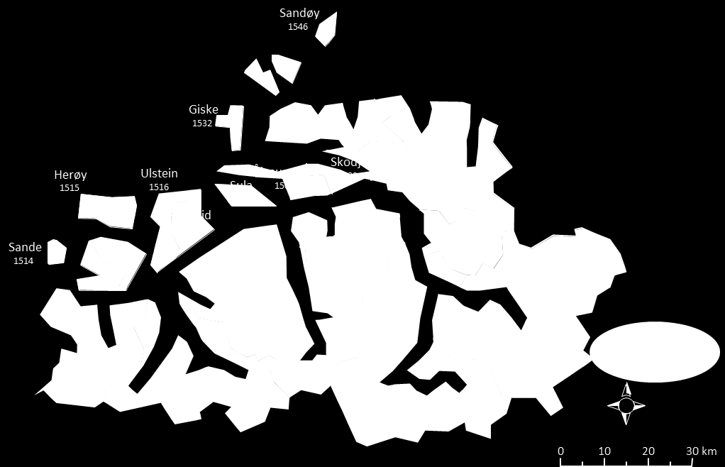 Rapport Utredningsnotat Sunnmøre Regionråd 6. Dagens kommunestruktur på Sunnmøre Møre og Romsdal fylkeskommune kan deles inn i tre regioner, herunder Nørdmøre, Romsdal og Sunnmøre.