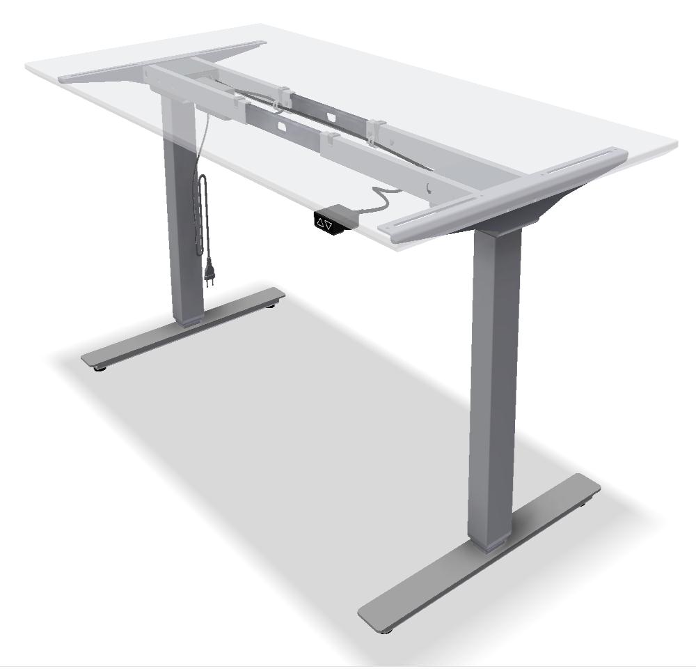 Brett Omformer. Smart Table-modul, kabler etc. er plassert på brettet under bordplaten.