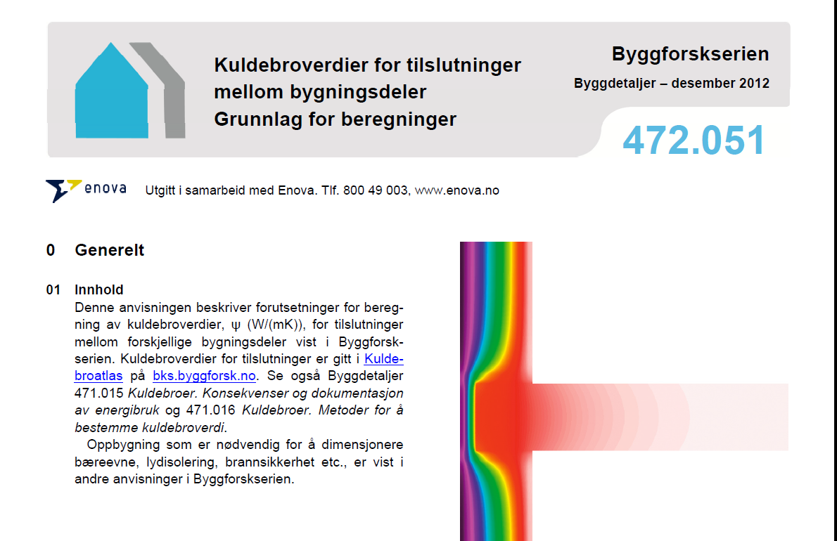 Nye viktige Byggdetaljblader 13 TEK10 14-3 Energitiltak Krav til maksimalt "kuldebrovarmetap": "Normalisert kuldebroverdi": småhus: øvrige bygg: