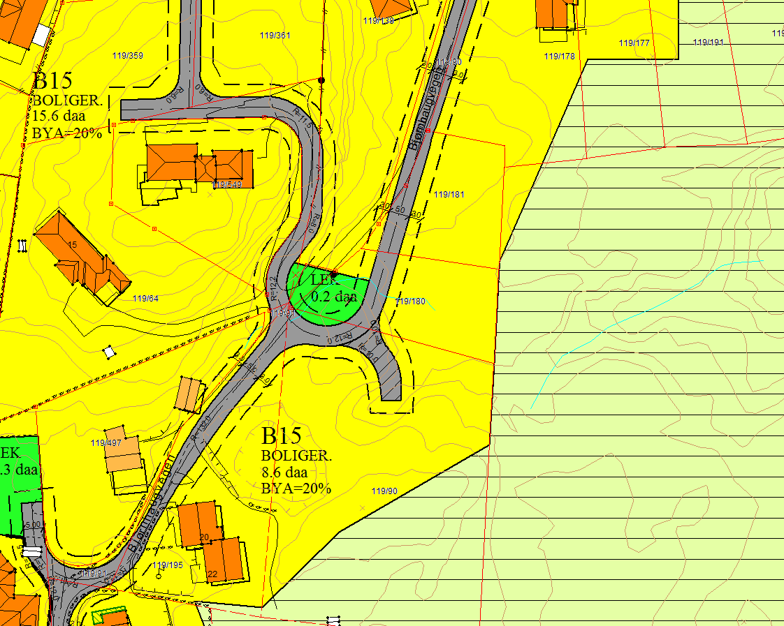 SITUASJONSKART KARMØY KOMMUNE MED REGULERINGSPLAN FORVALTNINGSAVDELINGEN Reg.plannr.: Adresse: Målestokk: 1:1000 Gnr/Bnr: 119/180 Datum: Euref 89/UTM 32 Dato : 15.08.