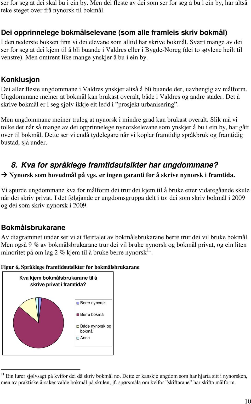 Svært mange av dei ser for seg at dei kjem til å bli buande i Valdres eller i Bygde-Noreg (dei to søylene heilt til venstre). Men omtrent like mange ynskjer å bu i ein by.