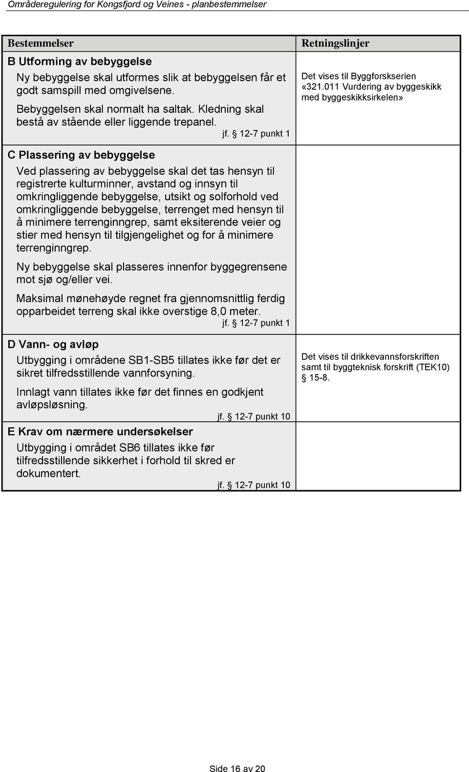 011 Vurdering av byggeskikk med byggeskikksirkelen» C Plassering av bebyggelse Ved plassering av bebyggelse skal det tas hensyn til registrerte kulturminner, avstand og innsyn til omkringliggende