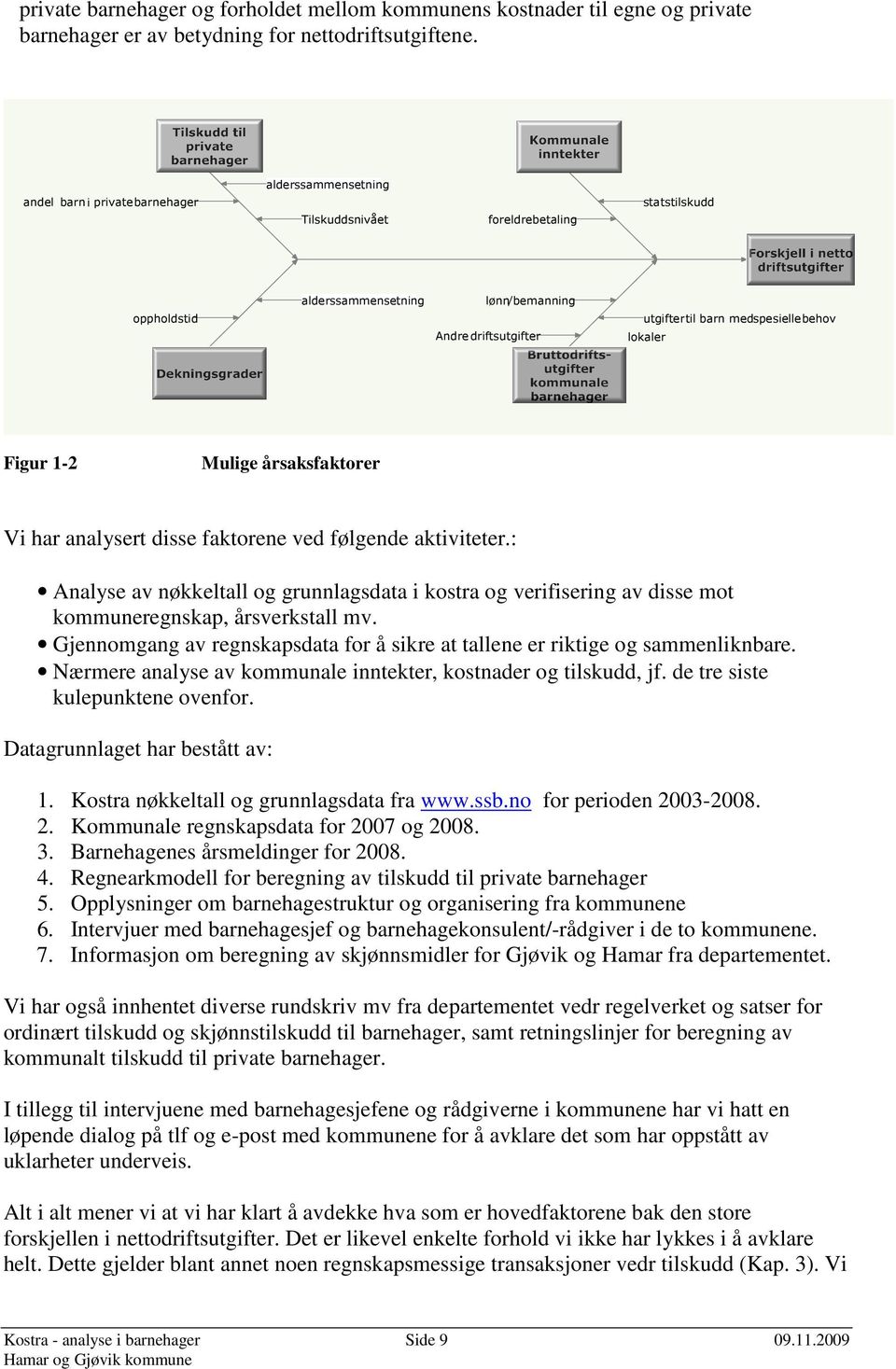 medspesiellebehov lokaler Figur 1-2 Mulige årsaksfaktorer Vi har analysert disse faktorene ved følgende aktiviteter.