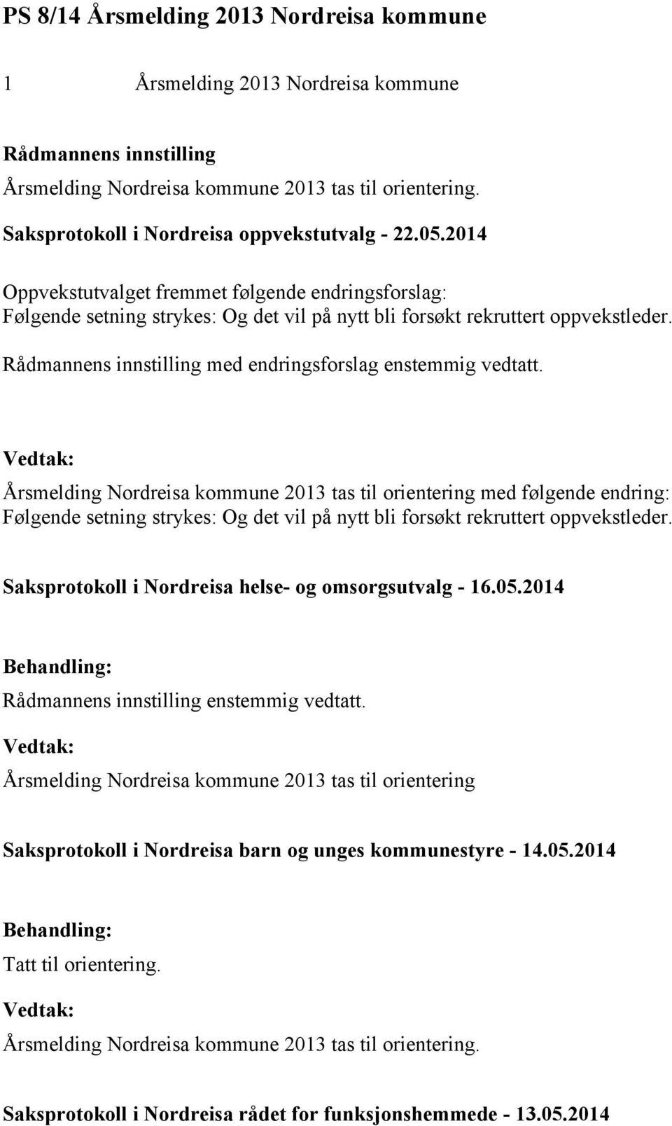 Rådmannens innstilling med endringsforslag enstemmig vedtatt.