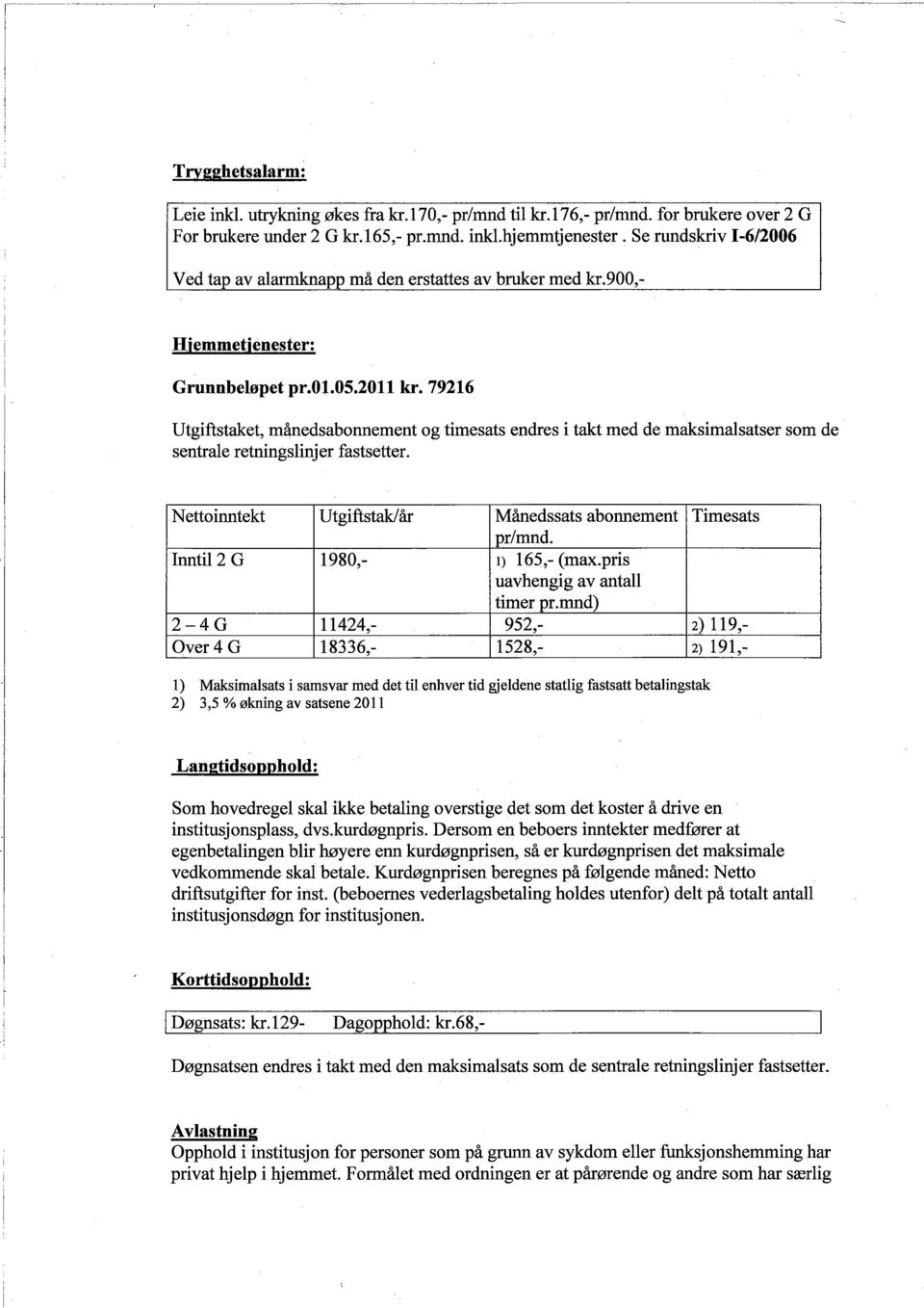 79216 Utgiftstaket, måneds abonnement og timesats endres i takt med de maksimalsatser som de sentrale retningslinjer fastsetter. Nettoinntekt Utgiftstak/år Månedssats abonnement Timesats pr/mnd.