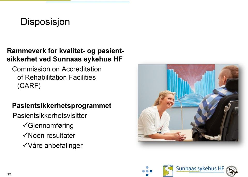 Rehabilitation Facilities (CARF) Pasientsikkerhetsprogrammet