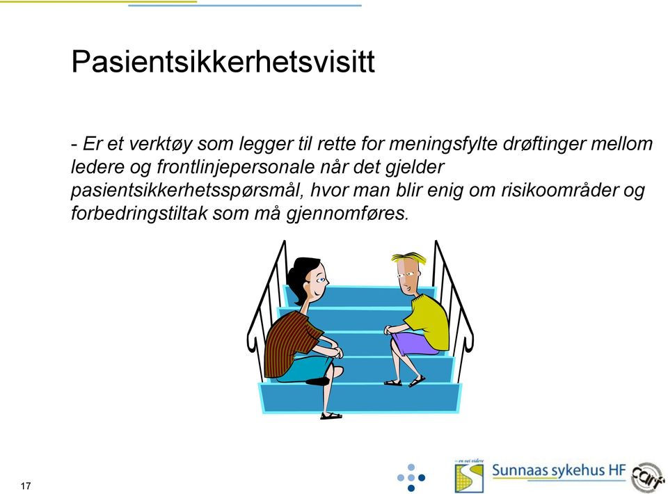 frontlinjepersonale når det gjelder pasientsikkerhetsspørsmål,