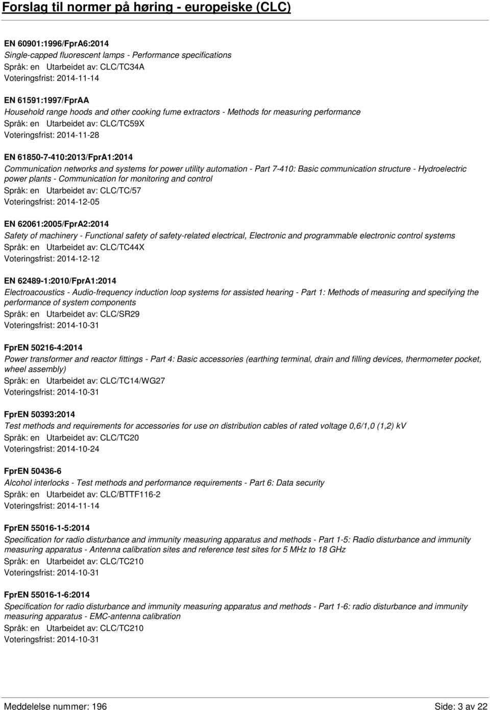 and systems for power utility automation - Part 7-410: Basic communication structure - Hydroelectric power plants - Communication for monitoring and control Språk: en Utarbeidet av: CLC/TC/57 EN