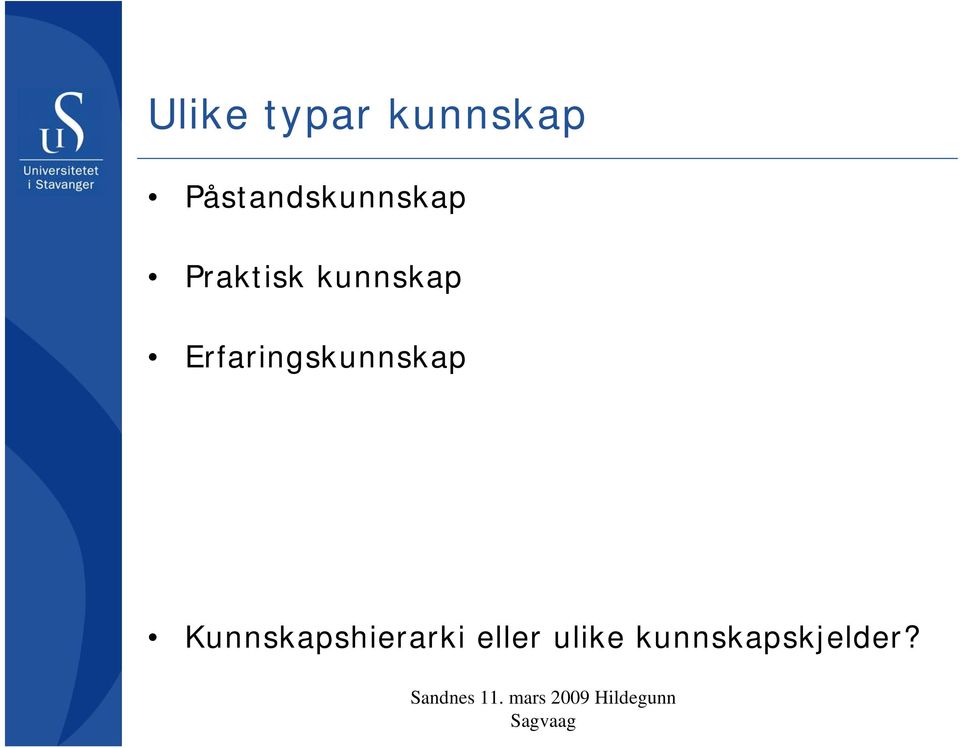 kunnskap Erfaringskunnskap