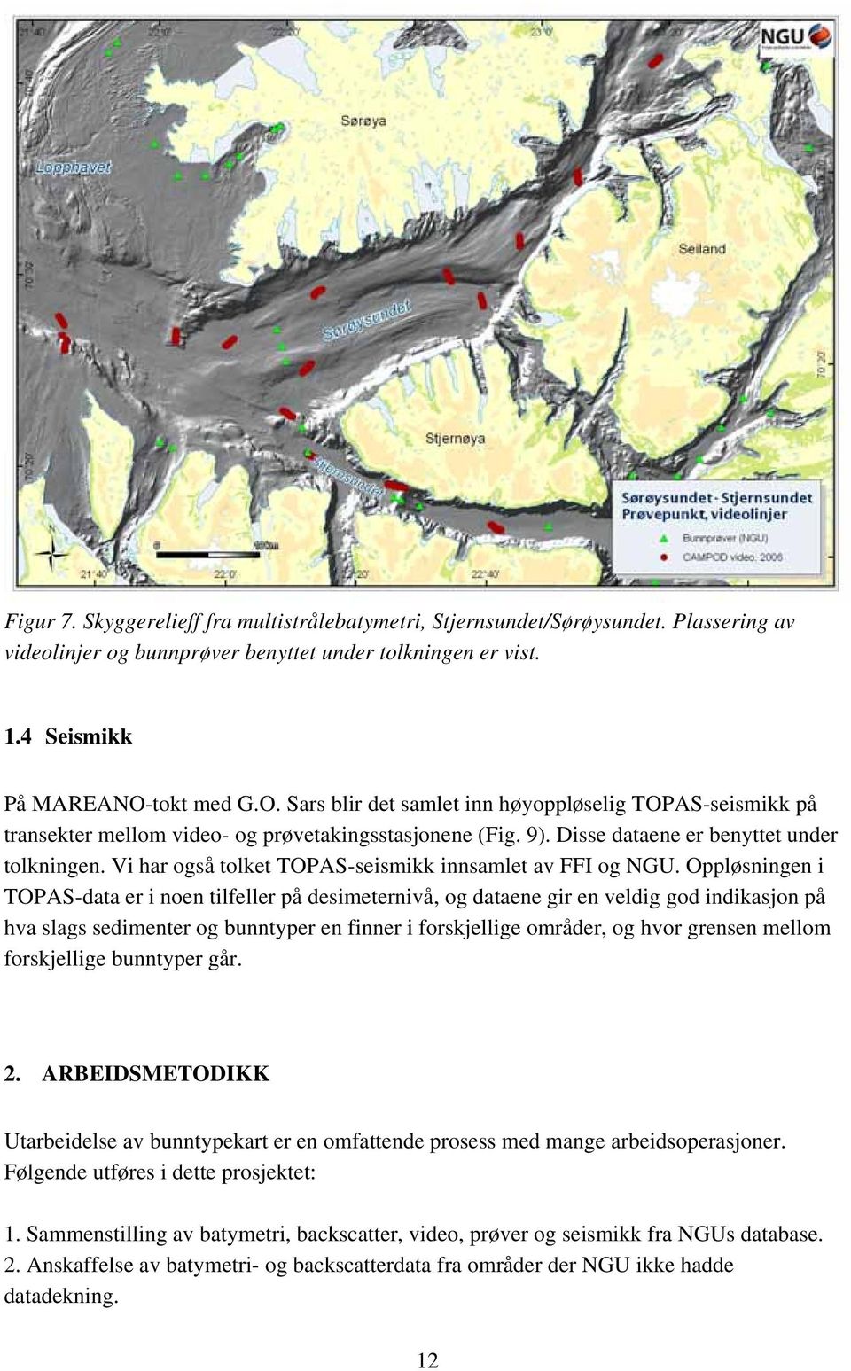 Vi har også tolket TOPAS-seismikk innsamlet av FFI og NGU.