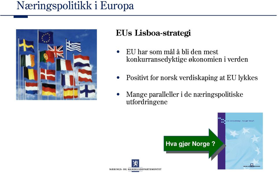 Positivt for norsk verdiskaping at EU lykkes Mange