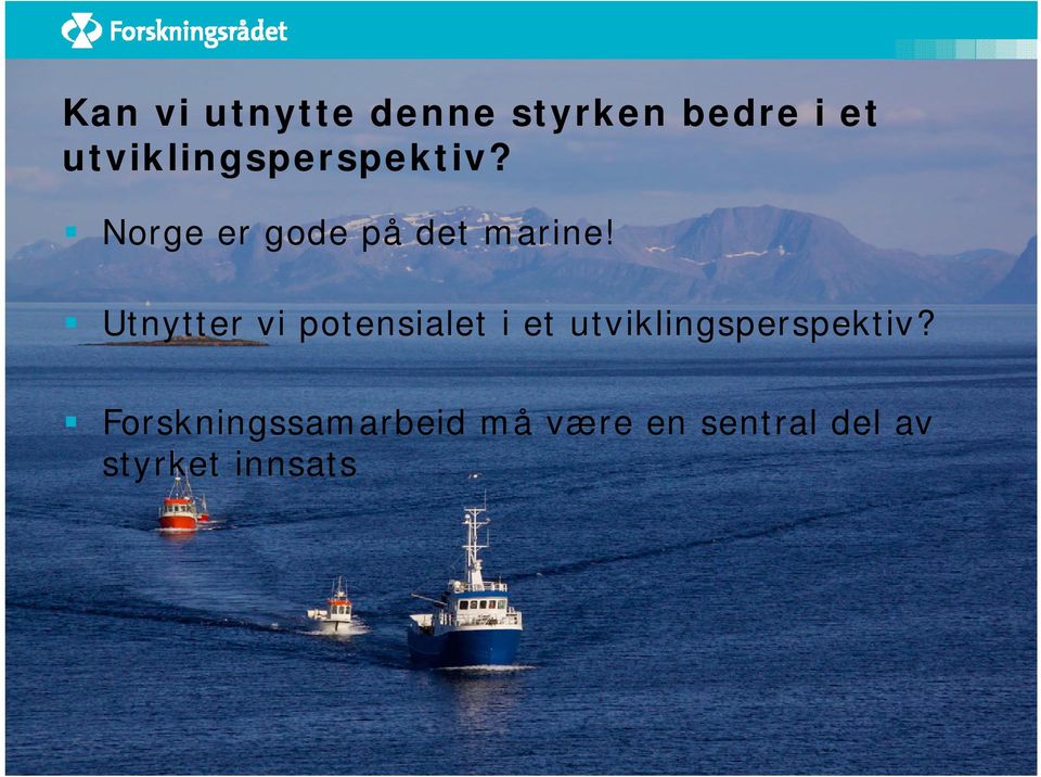 Utnytter vi potensialet i et utviklingsperspektiv?