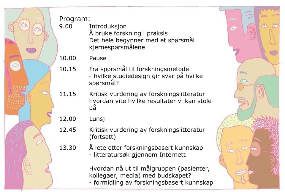 15 Kritisk vurdering av forskningslitteratur hvordan vite hvilke resultater vi kan stole på 12.00 Lunsj 12.