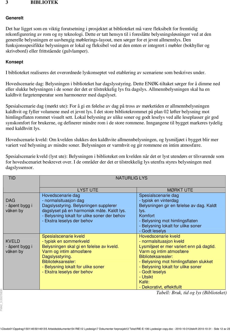 Den funksjonsspesifikke belysningen er lokal og fleksibel ved at den enten er integrert i møbler (bokhyller og skrivebord) eller frittstående (gulvlamper).