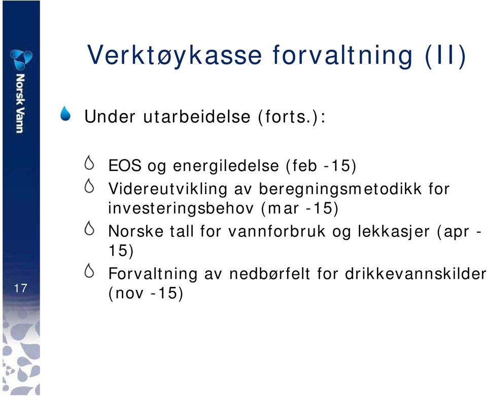 beregningsmetodikk for investeringsbehov (mar -15) Norske tall for