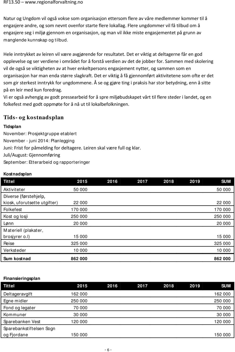 Hele inntrykket av leiren vil være avgjørende for resultatet. Det er viktig at deltagerne får en god opplevelse og ser verdiene i området for å forstå verdien av det de jobber for.