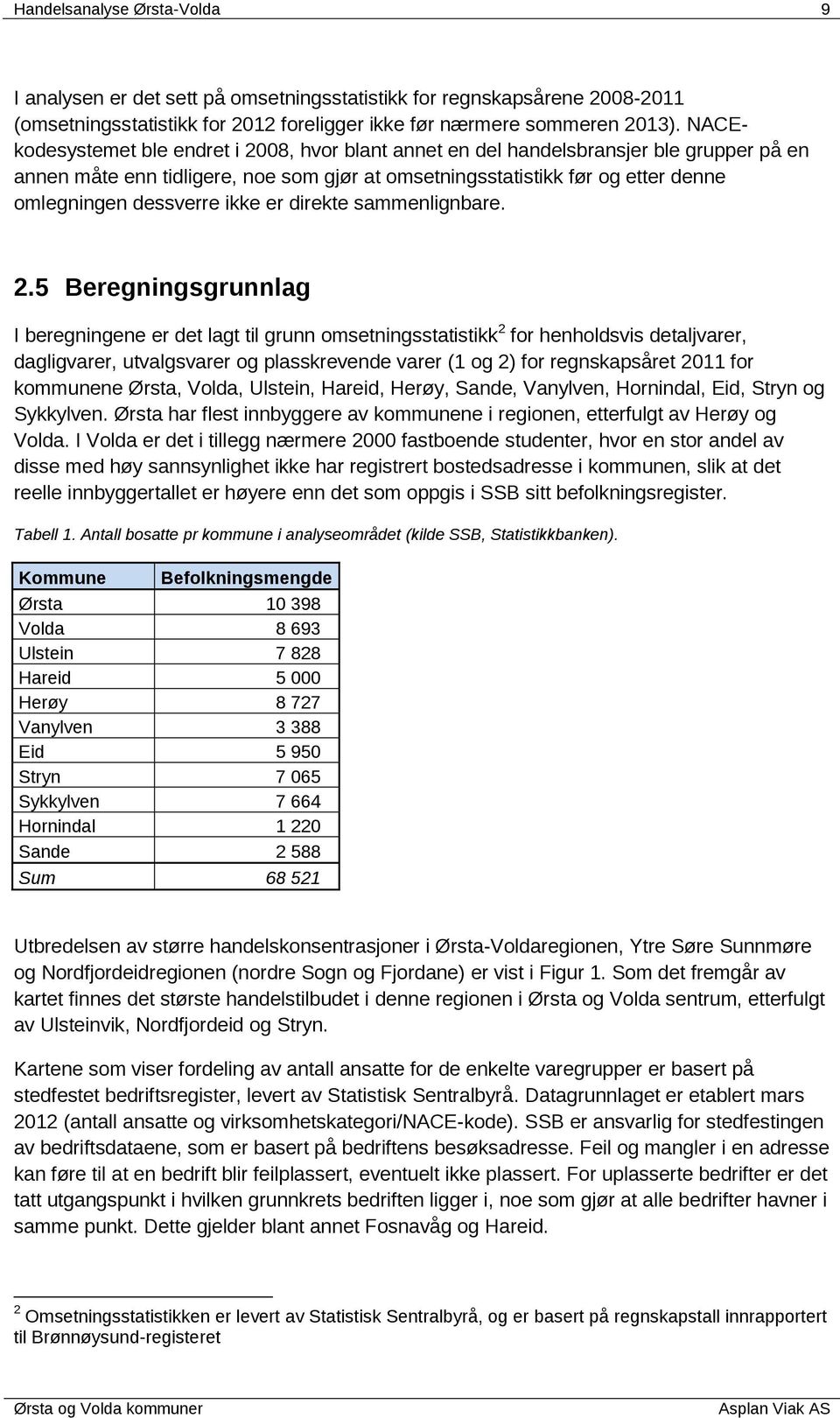 ikke er direkte sammenlignbare. 2.