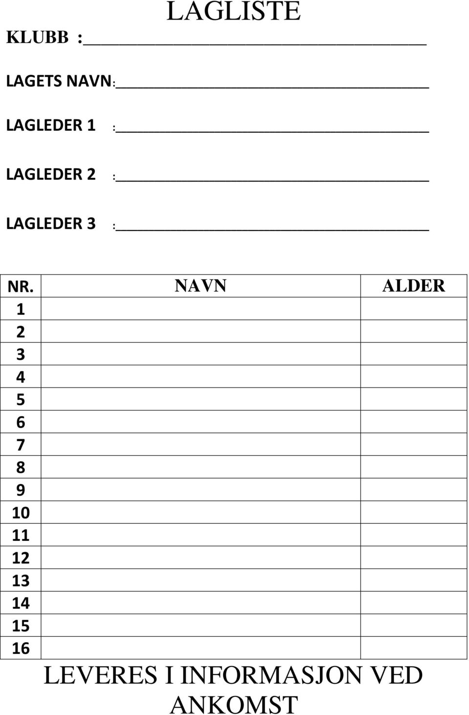 NAVN ALDER 1 2 3 4 5 6 7 8 9 10 11 12