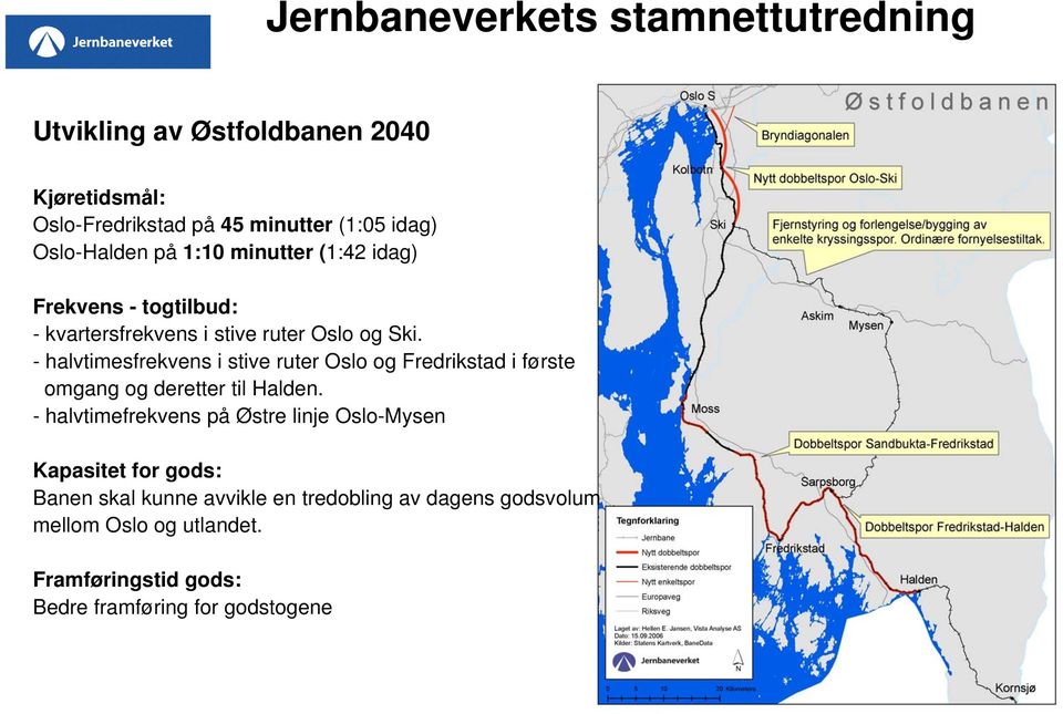 - halvtimesfrekvens i stive ruter Oslo og Fredrikstad i første omgang og deretter til Halden.