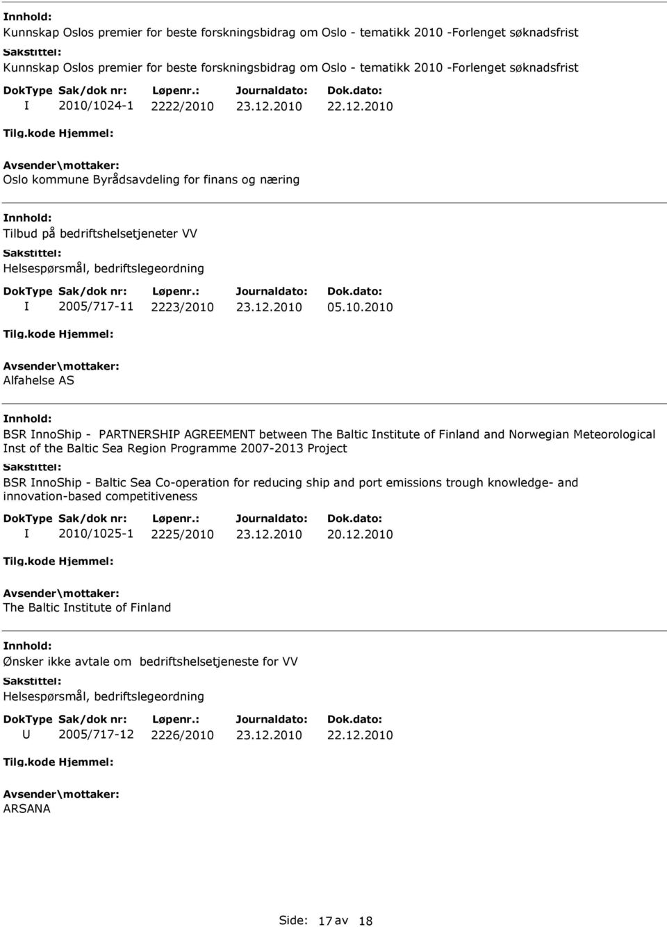 - ARTNERSH AGREEMENT between The Baltic nstitute of Finland and Norwegian Meteorological nst of the Baltic Sea Region rogramme 2007-2013 roject BSR nnoship - Baltic Sea Co-operation for reducing ship